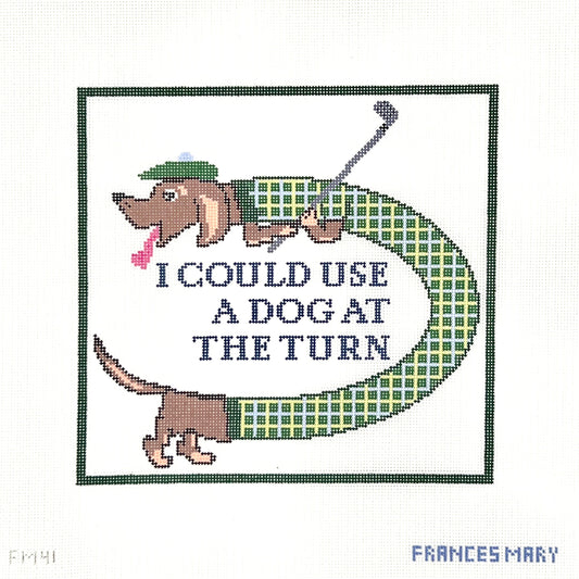 Dog at the Turn Needlepoint Canvas
