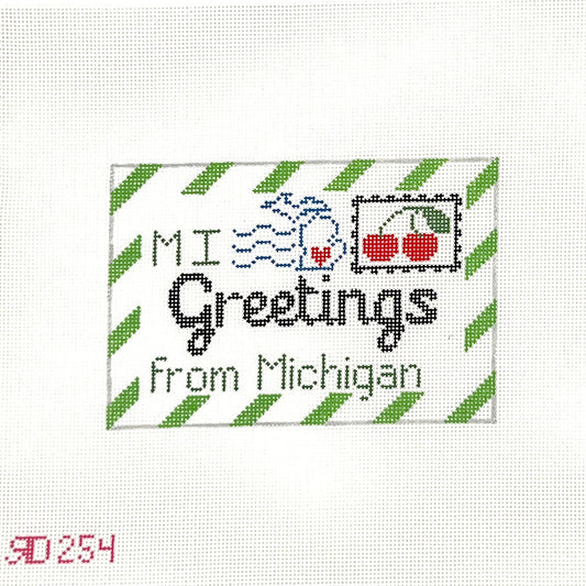 Michigan Letter Needlepoint Canvas