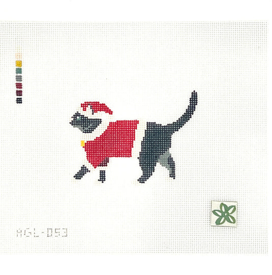 Santa Black Cat Needlepoint Canvas