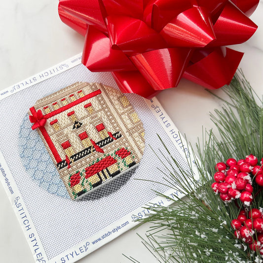 New York Cartier Store Round Needlepoint Canvas & Stitch Guide