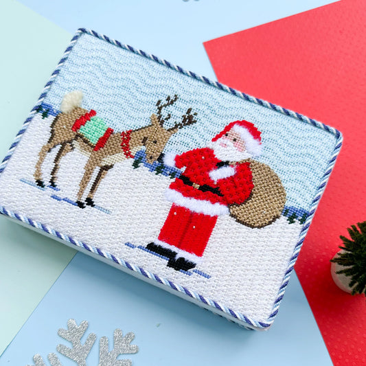 Reindeer and Santa Needlepoint Canvas & Stitch Guide