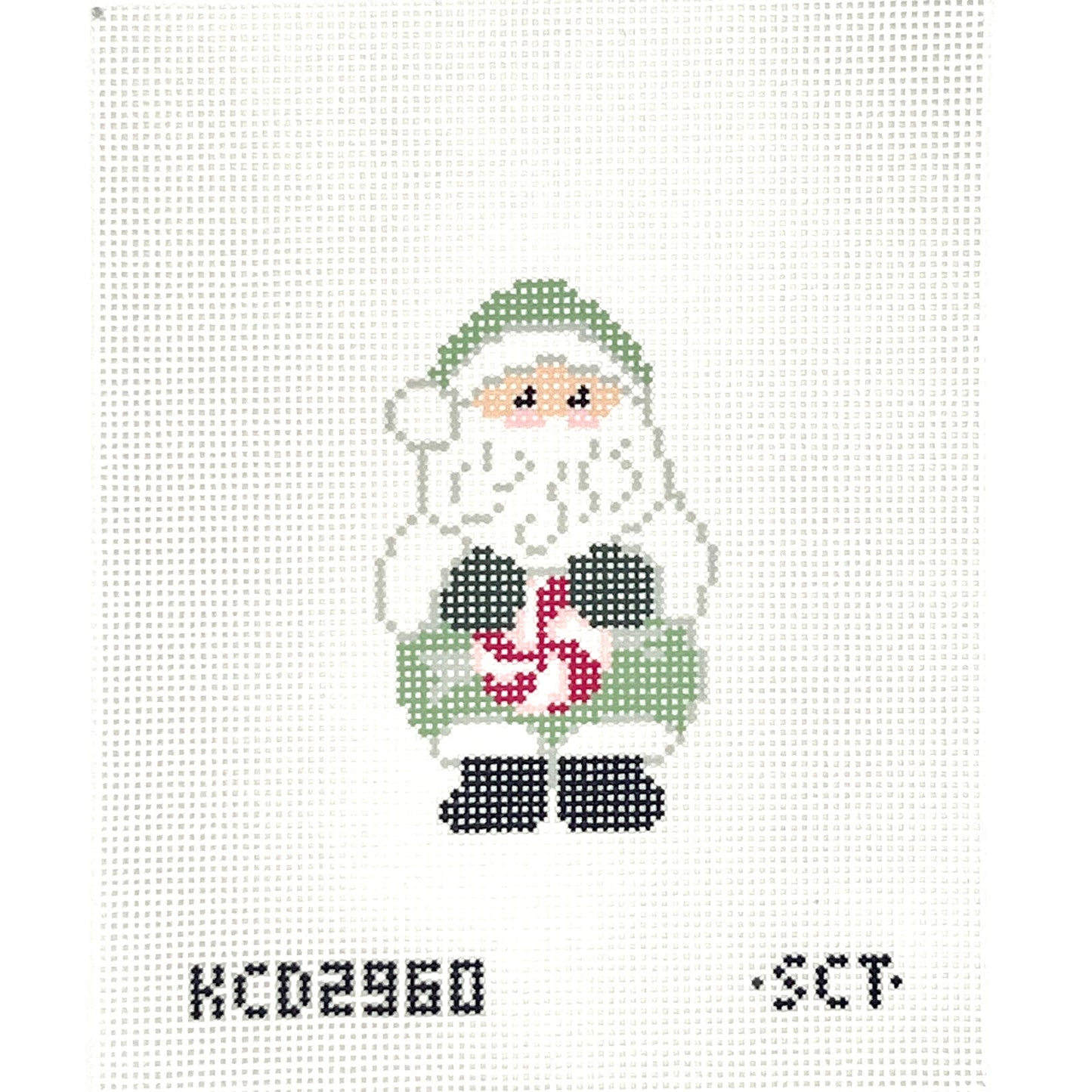 Peppermint Santa Needlepoint Canvas