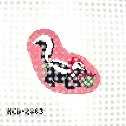 Holiday Skunk Needlepoint Canvas