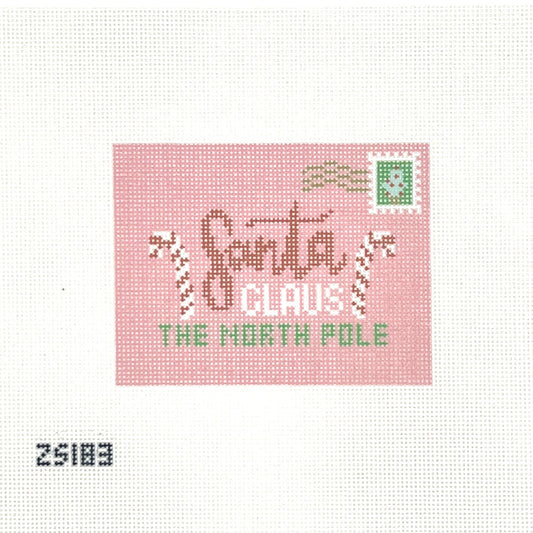 Pink Letter to Santa Needlepoint Canvas