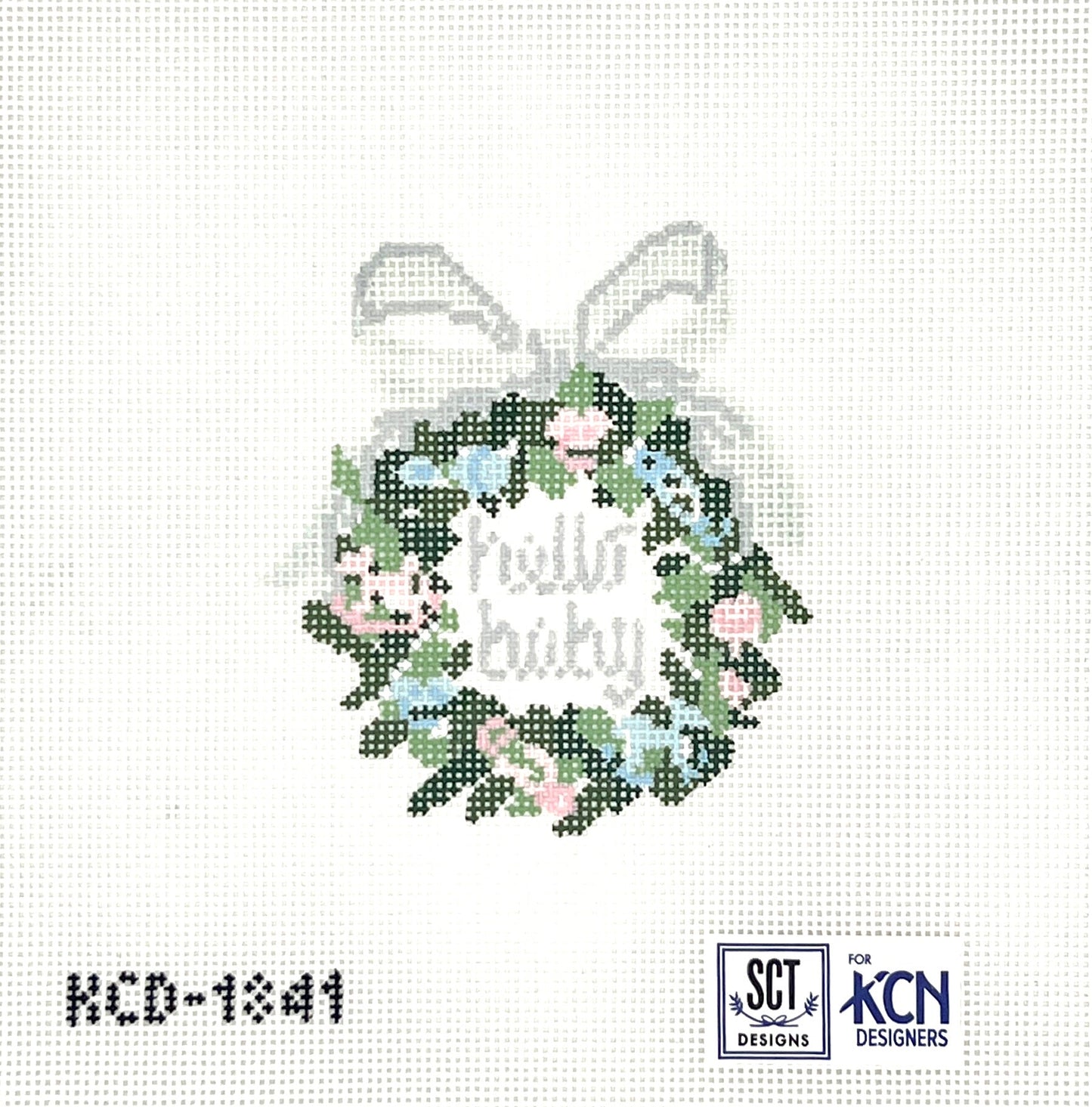 Hello Baby Wreath Needlepoint Canvas