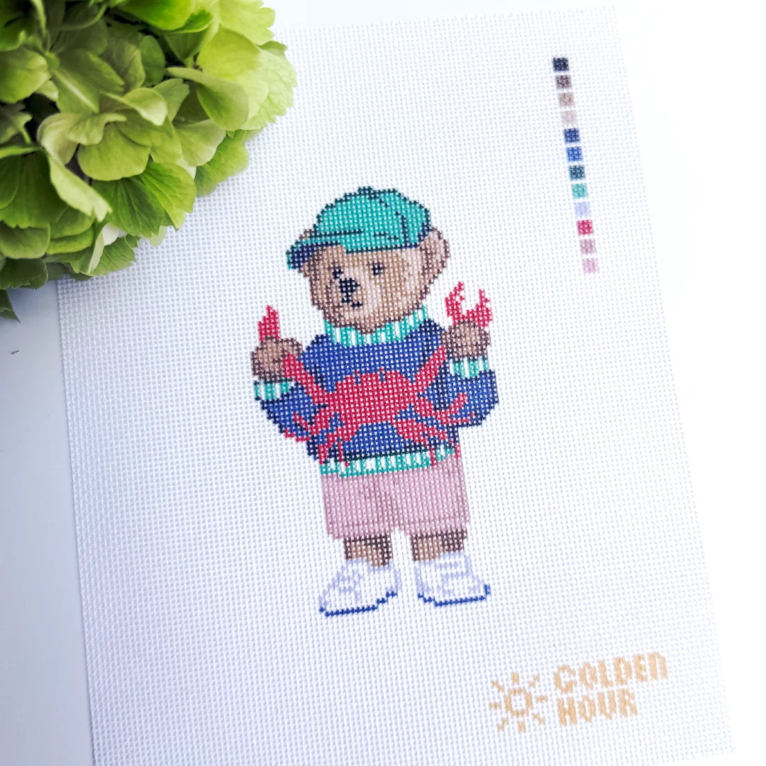 Crab Bear Needlepoint Canvas