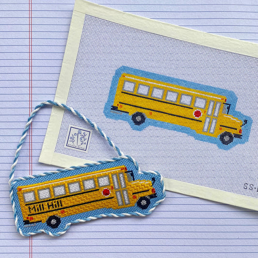 School Bus Needlepoint Canvas & Stitch Guide