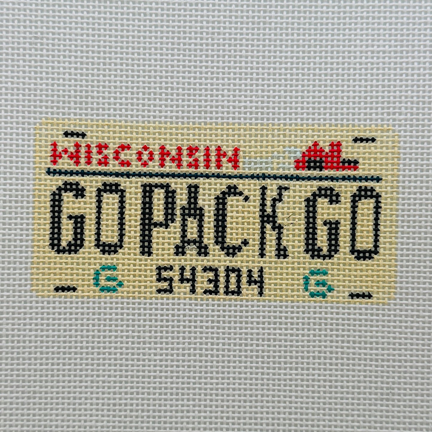 Go Pack Go License Plate Needlepoint Canvas