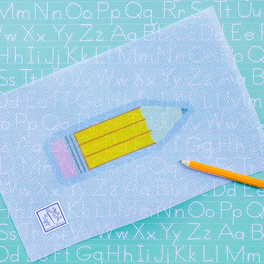 School Pencil Needlepoint Canvas & Stitch Guide