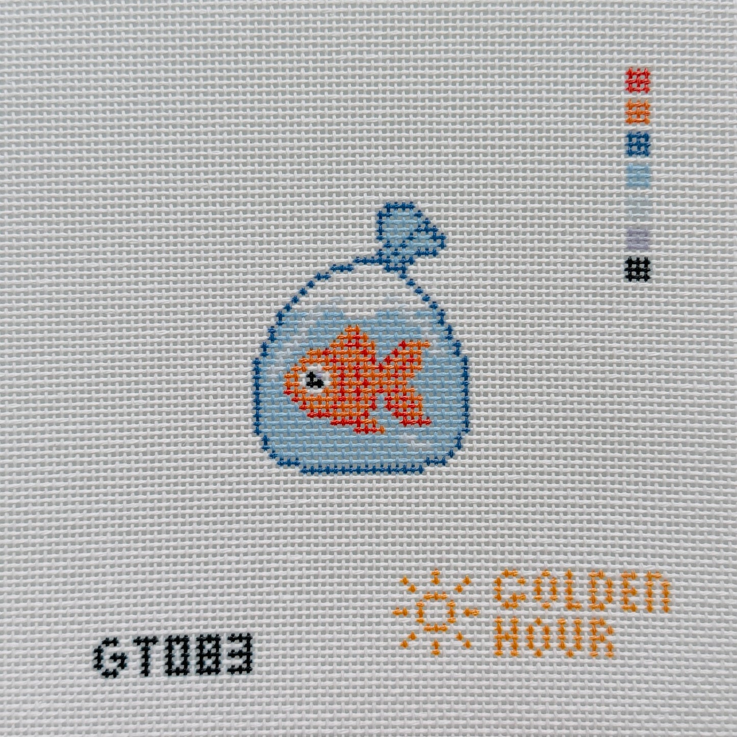 Mini Goldfish in a Bag Needlepoint Canvas