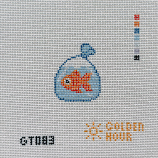 Mini Goldfish in a Bag Needlepoint Canvas