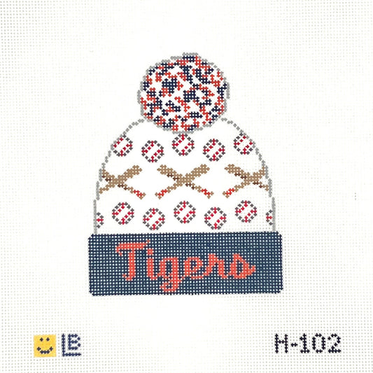 Tigers Baseball Beanie Needlepoint Canvas