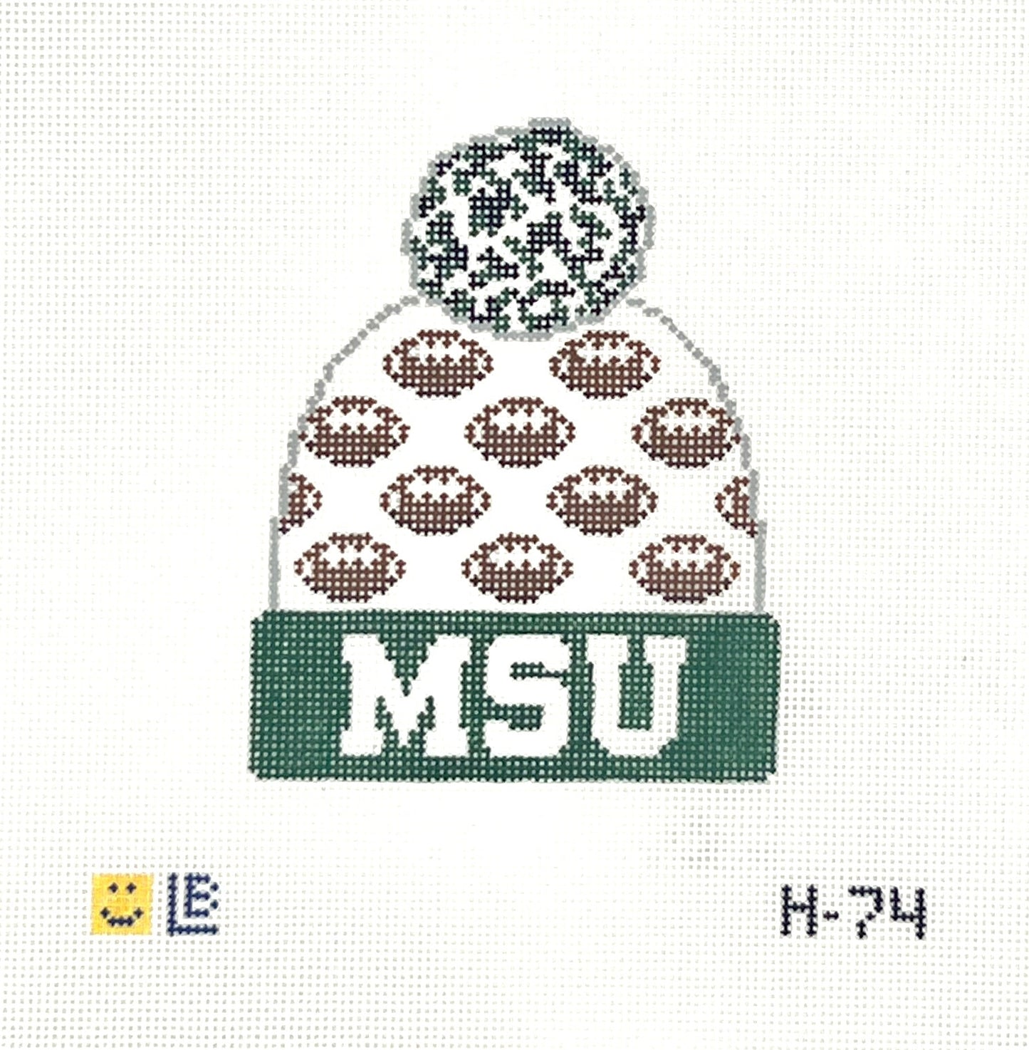 East Lansing Football Beanie Needlepoint Canvas
