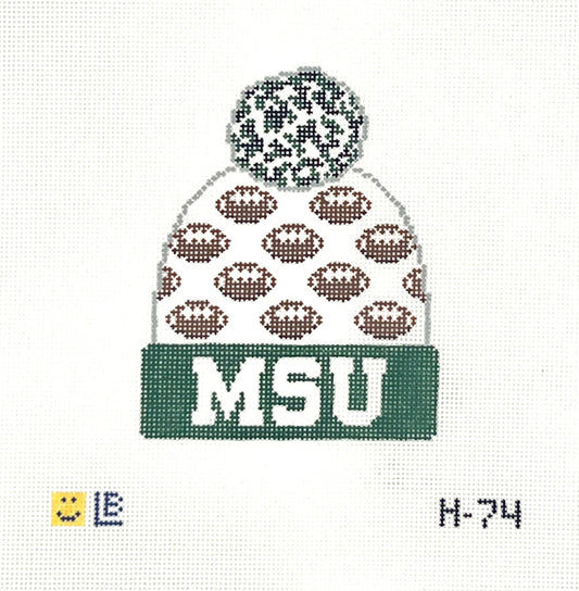 East Lansing Football Beanie Needlepoint Canvas