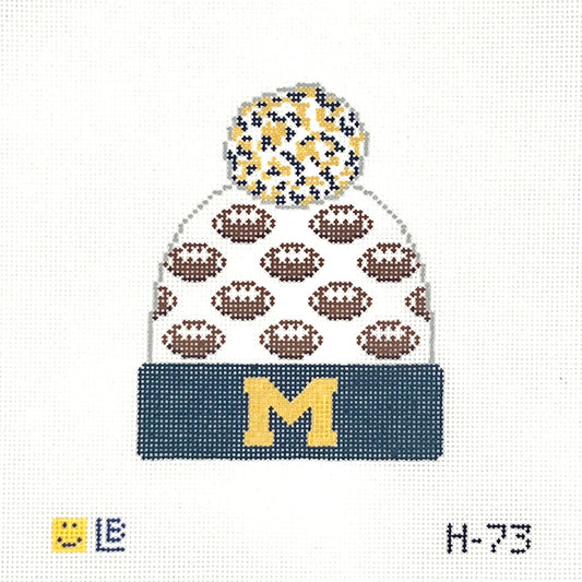 Ann Arbor Football Beanie Needlepoint Canvas