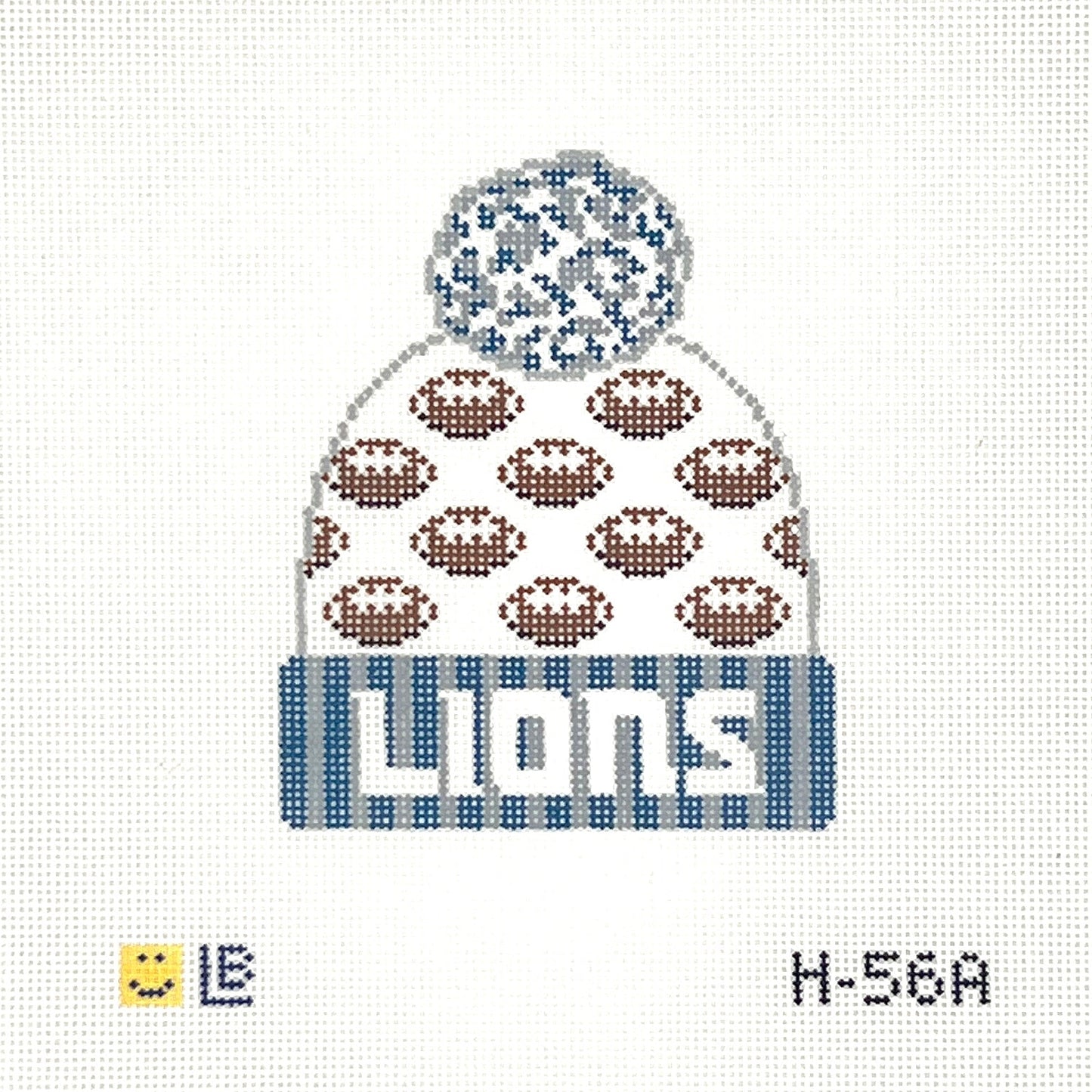 Lions Football Beanie Needlepoint Canvas