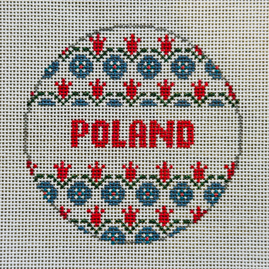 Poland Round Needlepoint Canvas