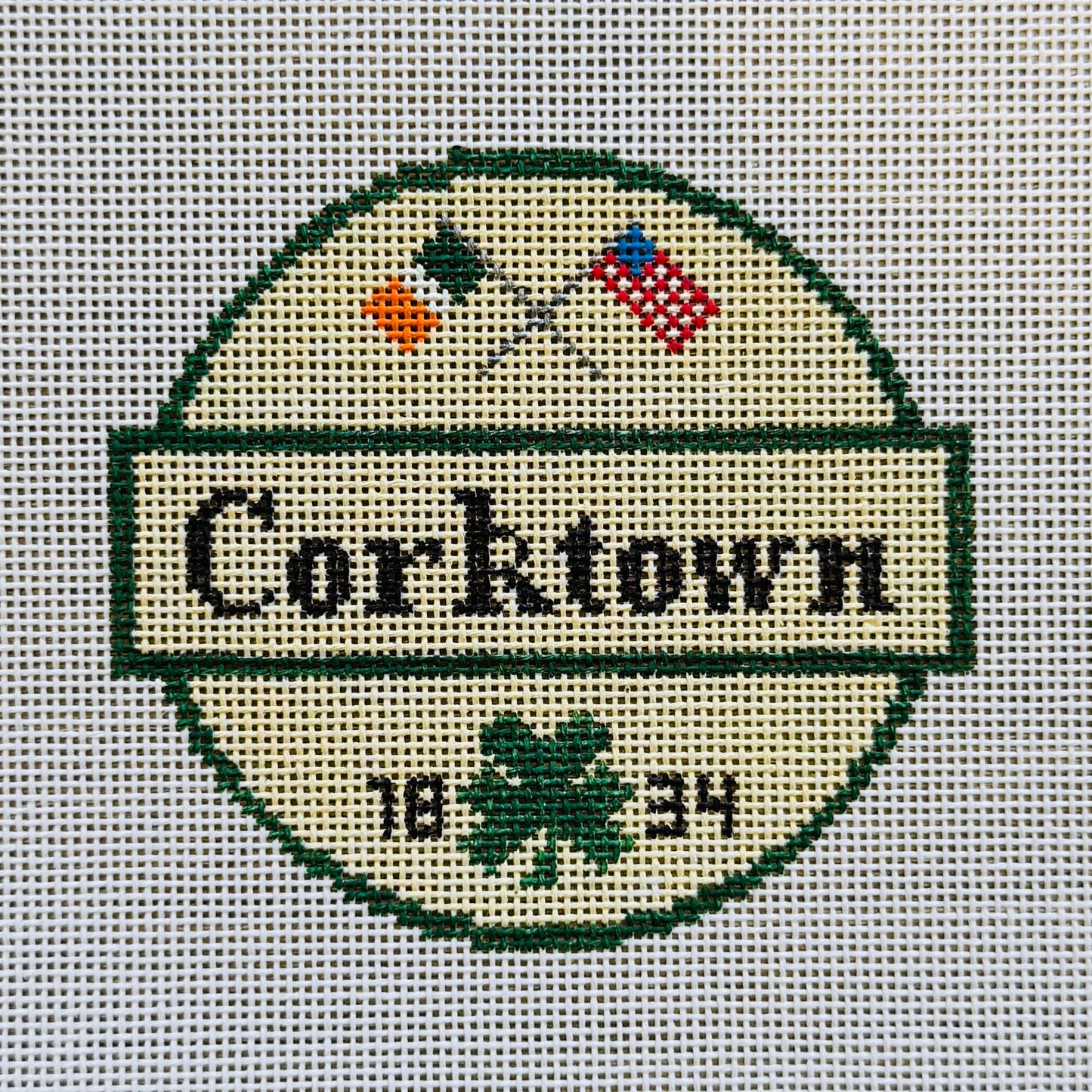 Corktown Round Needlepoint Canvas