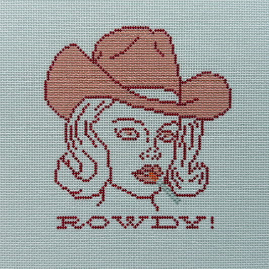 Rowdy Cowgirl Needlepoint Canvas