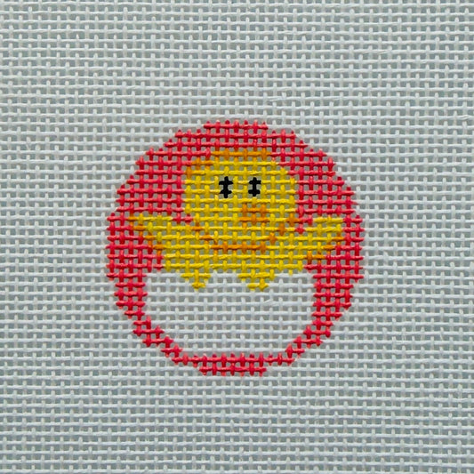 Mini Easter Chick Round Needlepoint Canvas