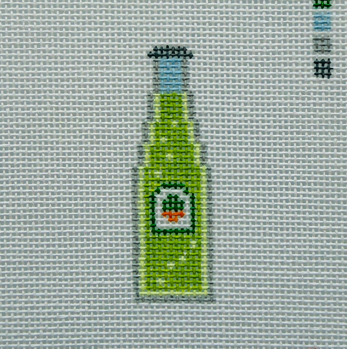 Mini Green Mexican Soda Needlepoint Canvas