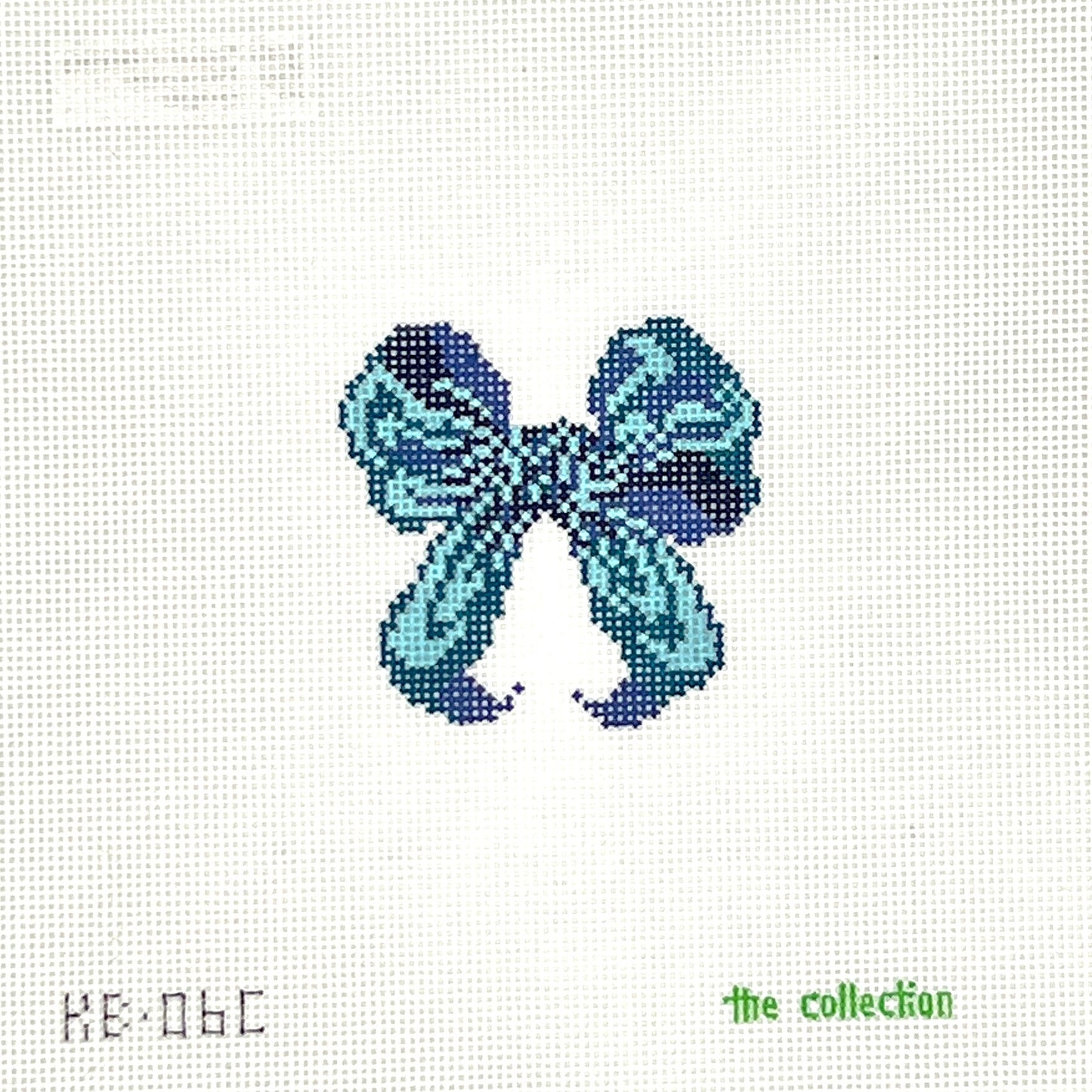 Mini Bow - Blue Needlepoint Canvas