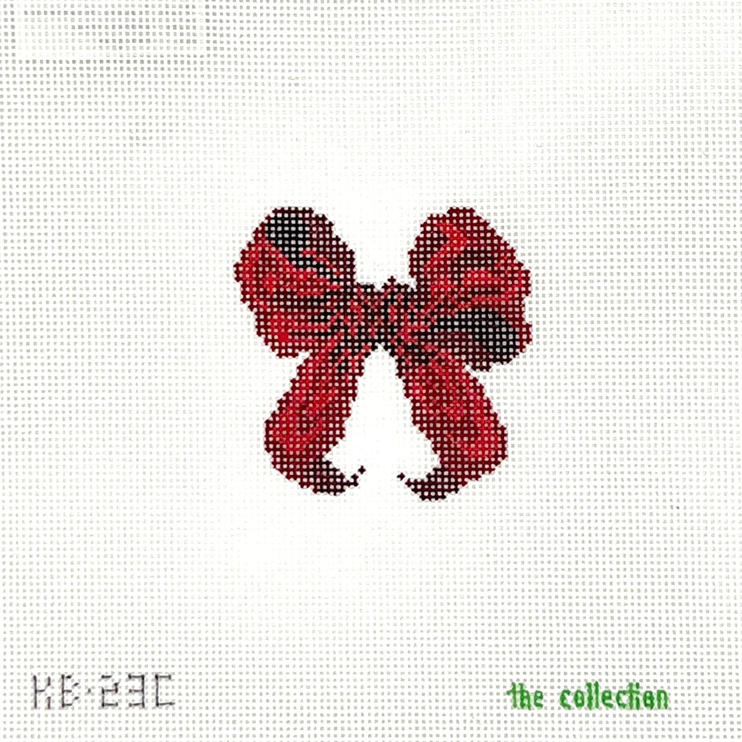 Mini Bow - Red Needlepoint Canvas