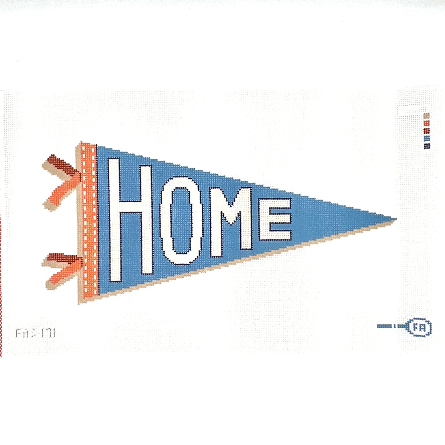 Large Pillow Size Home Pennant Needlepoint Canvas