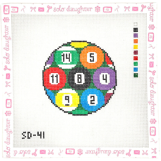 Billiards Round Needlepoint Canvas