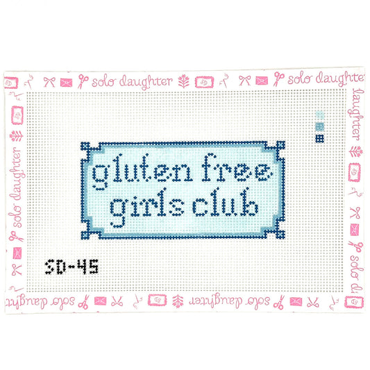 Blue Gluten Free Girls Club Needlepoint Canvas