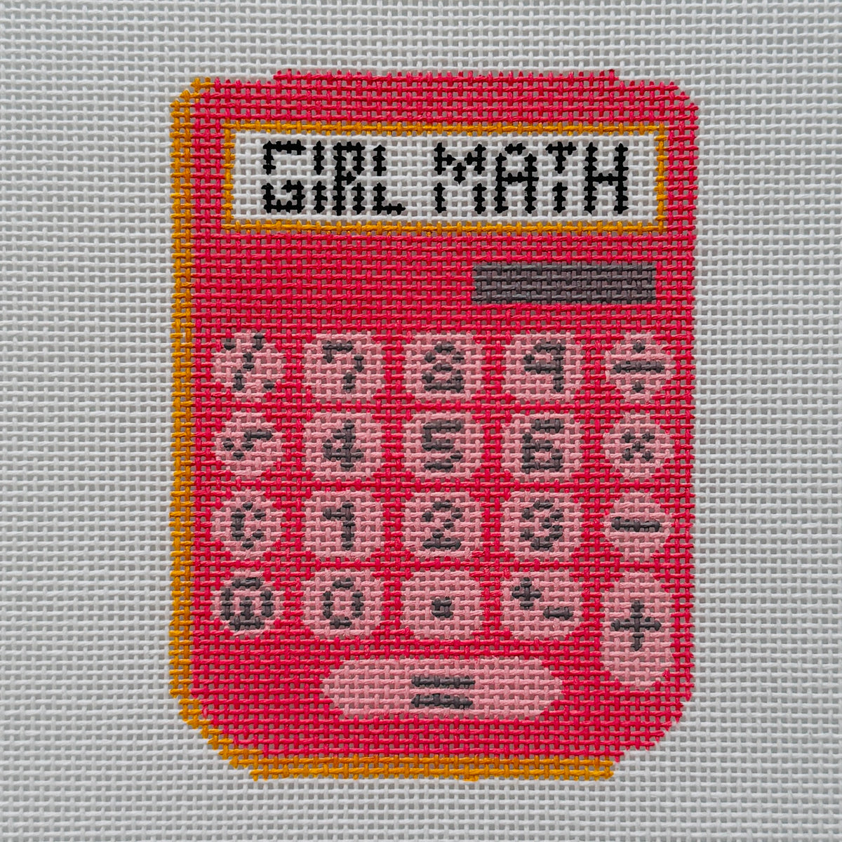 Girl Math Calculator Needlepoint Canvas