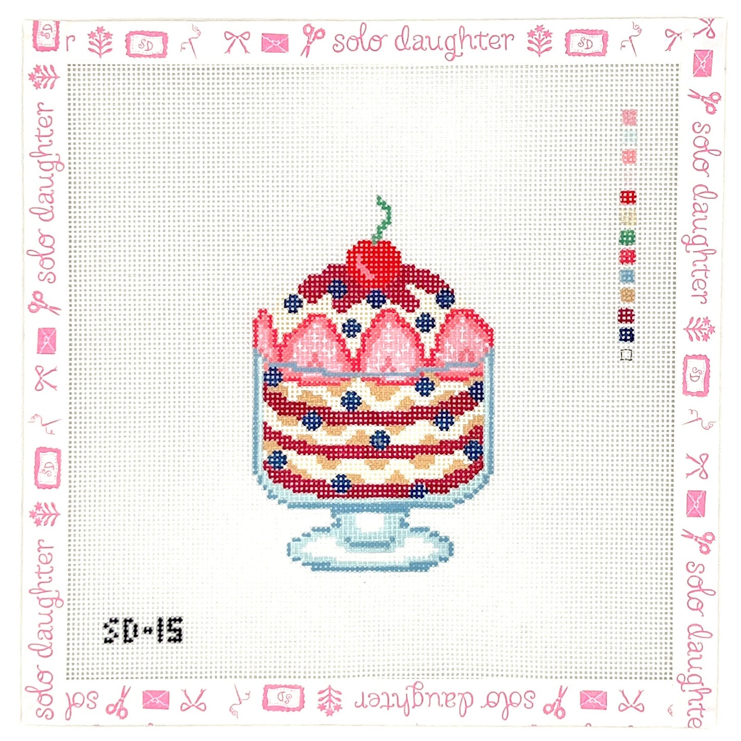 Triple Berry Trifle Needlepoint Canvas