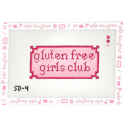 Pink Gluten Free Girls Club Needlepoint Canvas