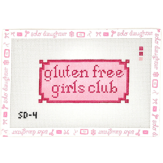 Pink Gluten Free Girls Club Needlepoint Canvas