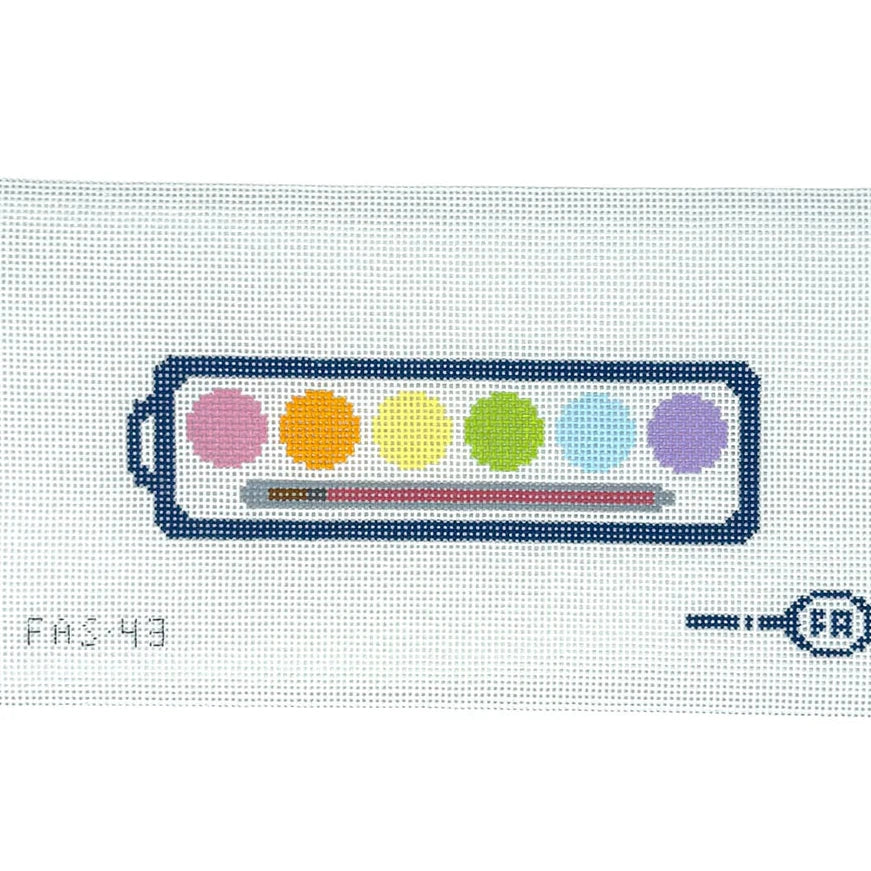 Large Watercolor Palette Needlepoint Canvas