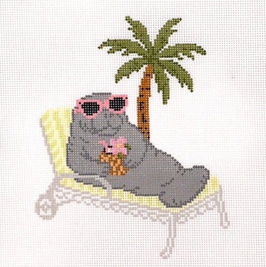 Florida Manatee Needlepoint Canvas
