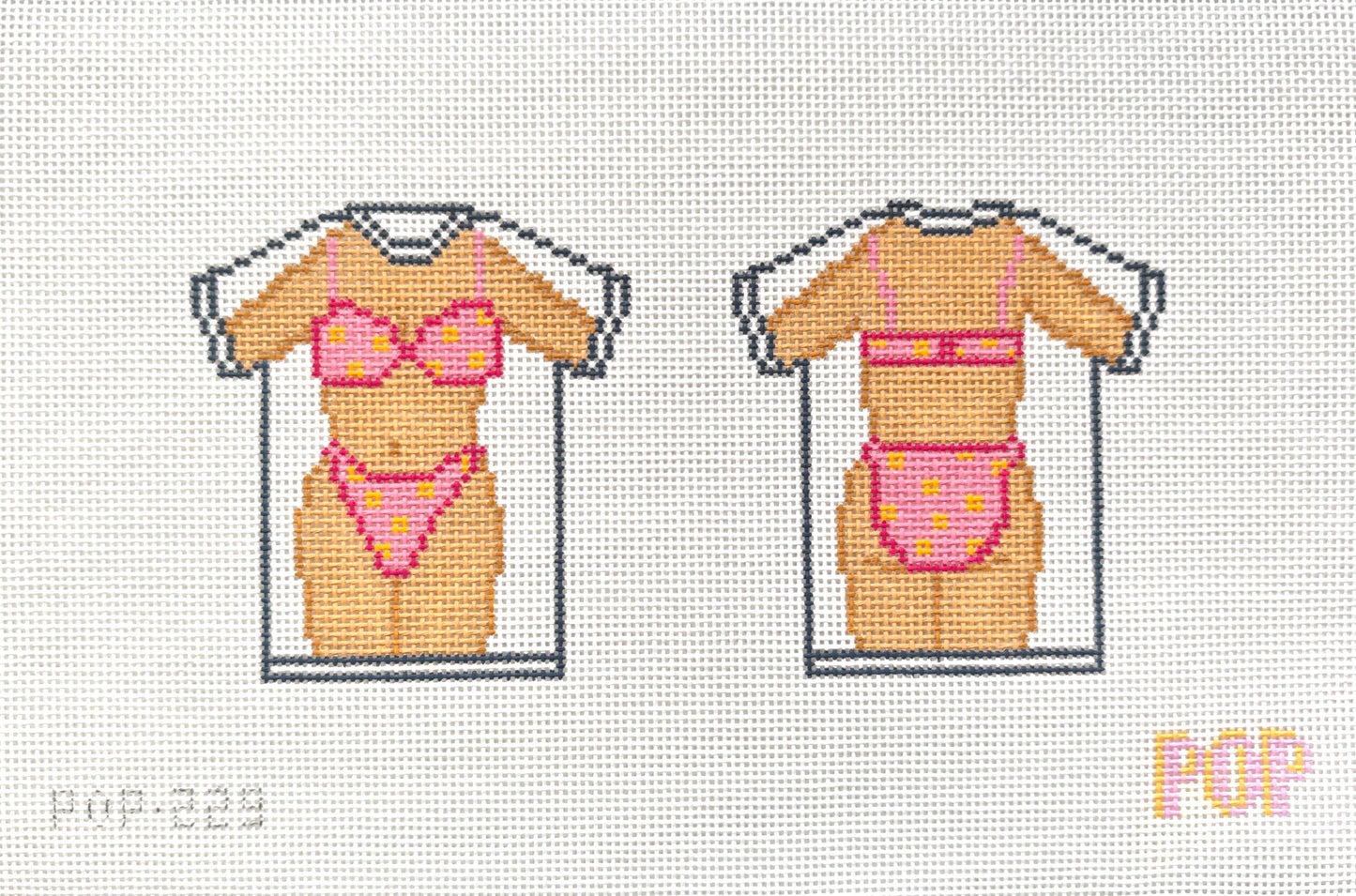 Pink Bikini Tee Needlepoint Canvas