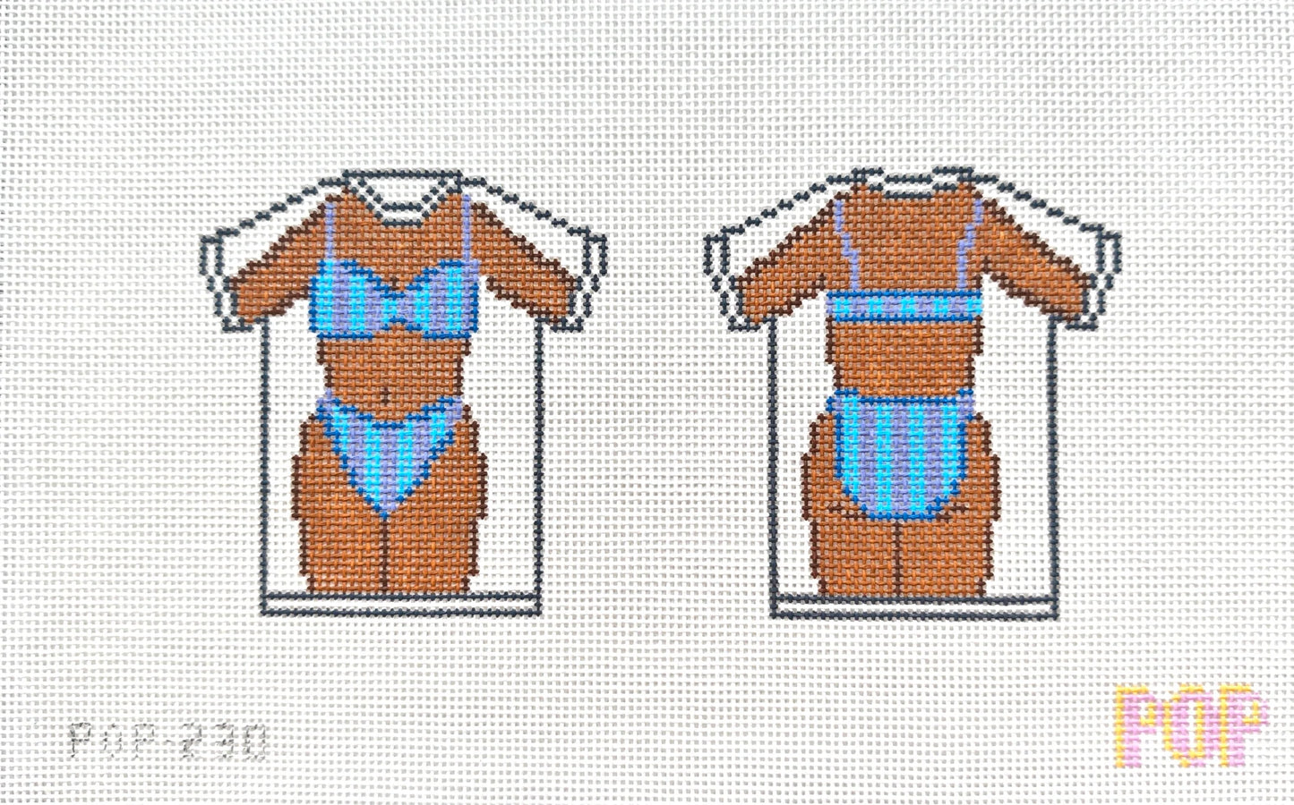 Blue Bikini Tee Needlepoint Canvas