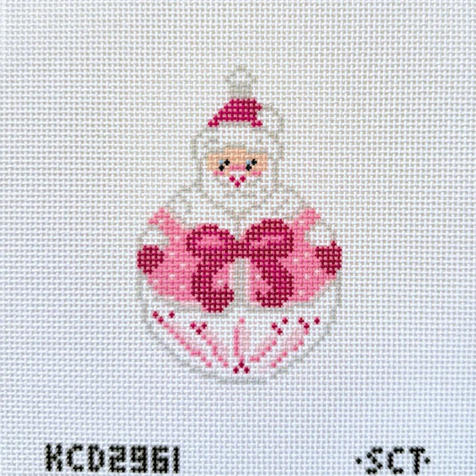 Santa with Bow Needlepoint Canvas