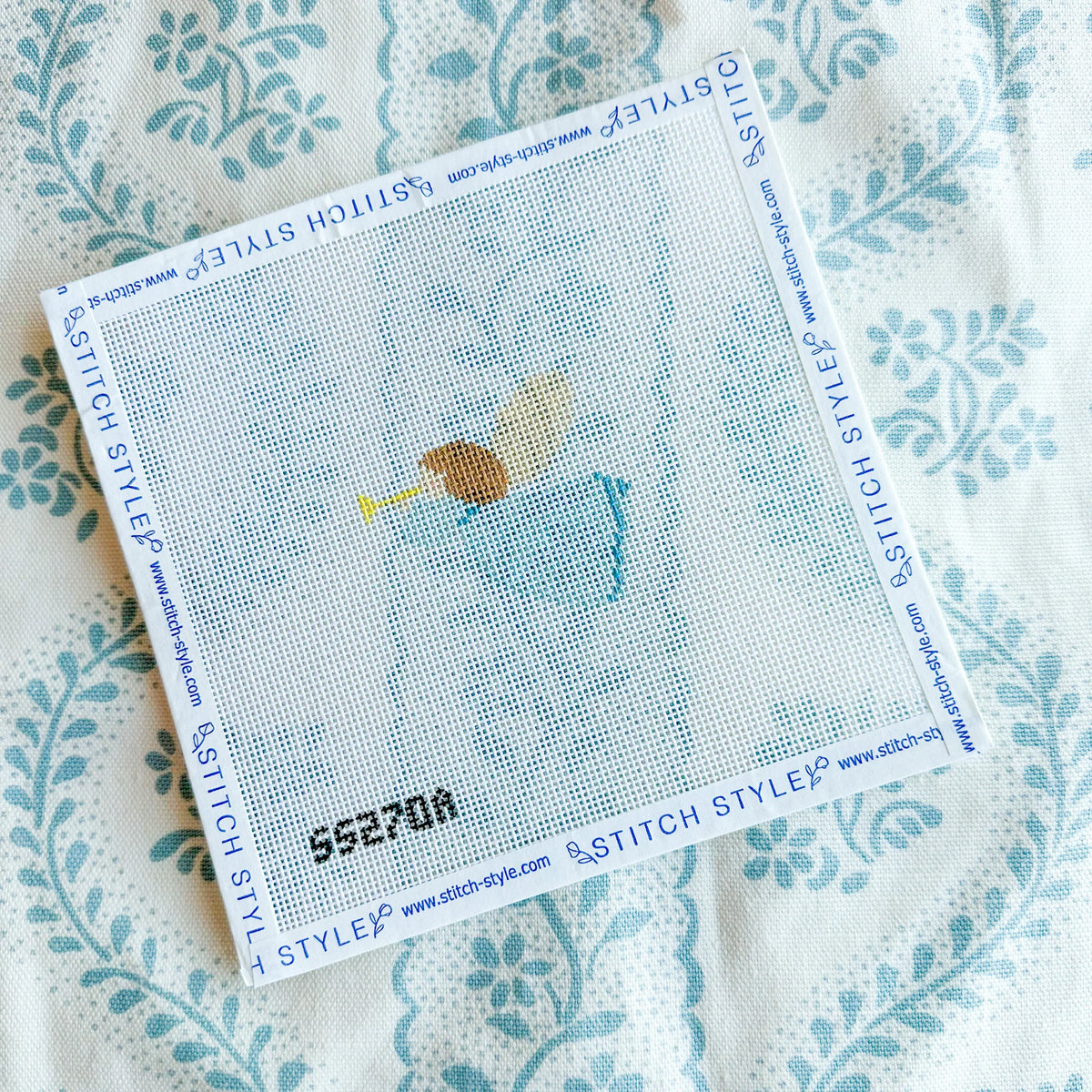 Blue Angel with Snowflake Needlepoint Canvas