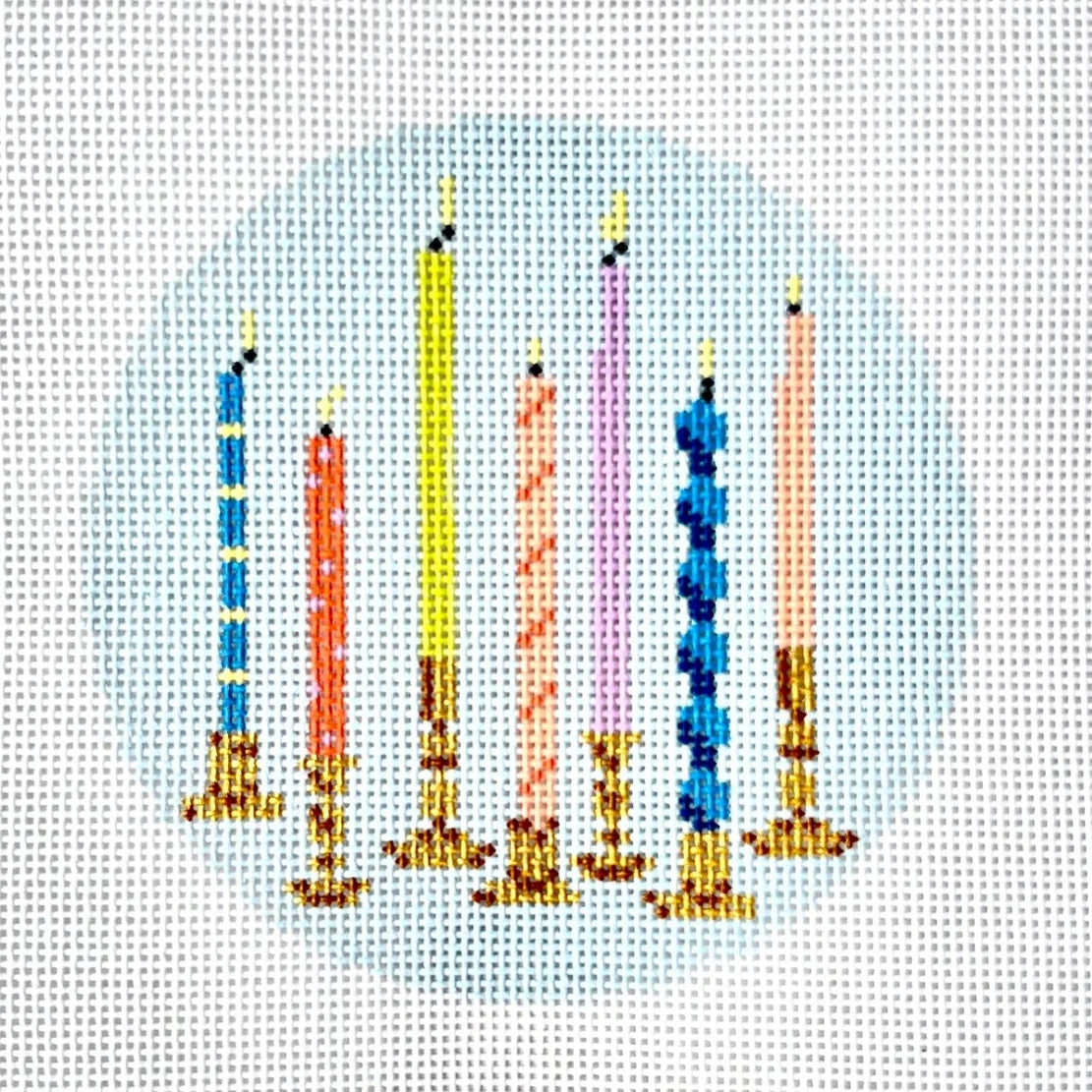 Taper Candlesticks Round Needlepoint Canvas