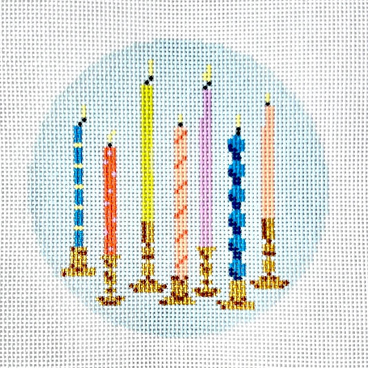 Taper Candlesticks Round Needlepoint Canvas