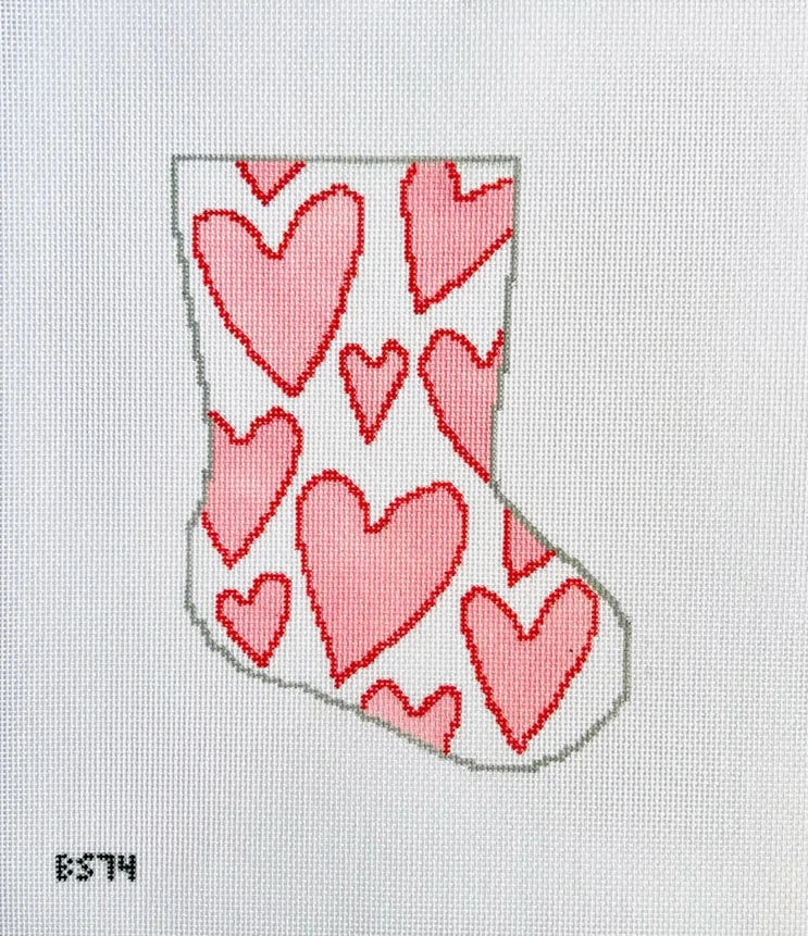 I Love You More Than Hearts Bauble Stocking Needlepoint Canvas