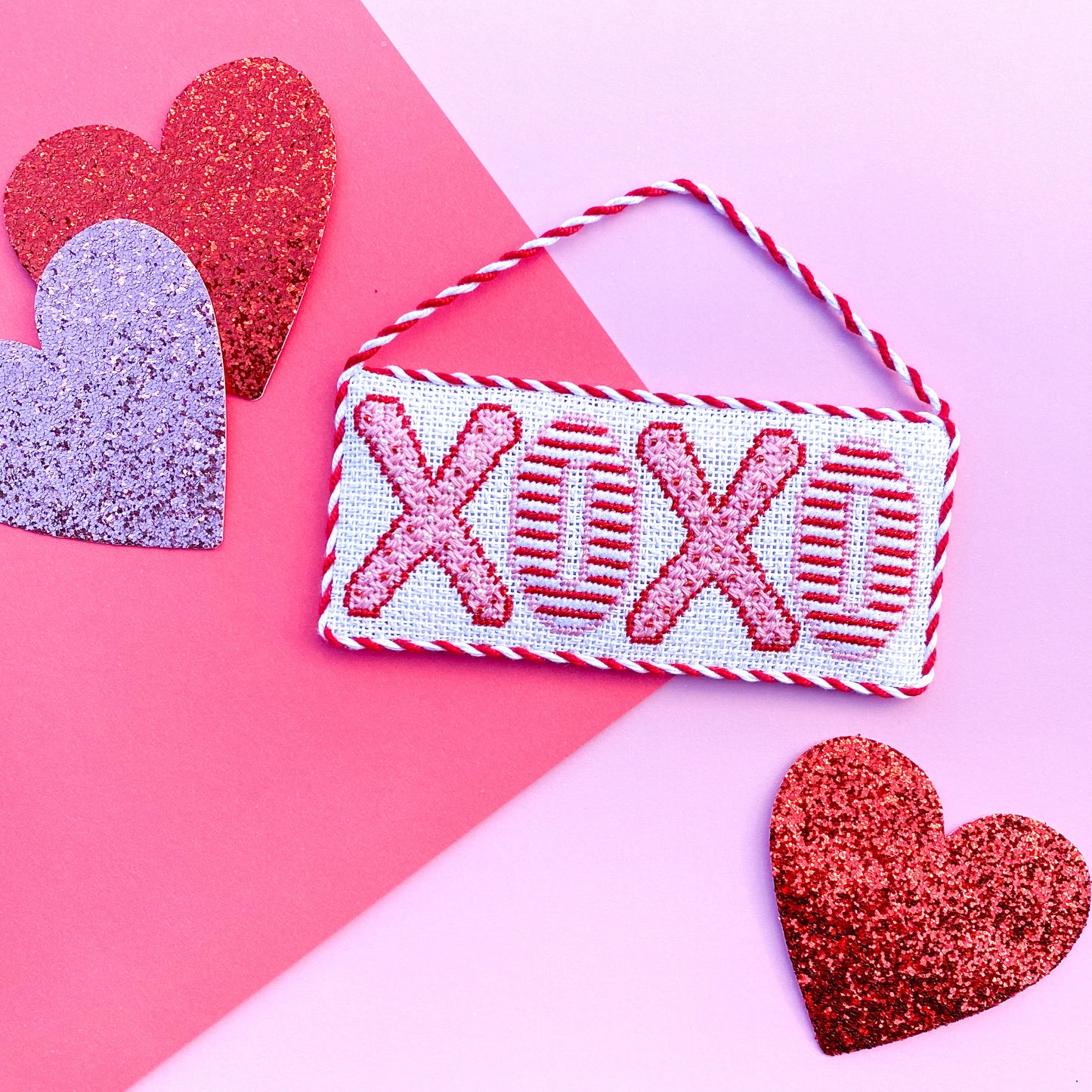 Hugs and Kisses Needlepoint Canvas & Stitch Guide