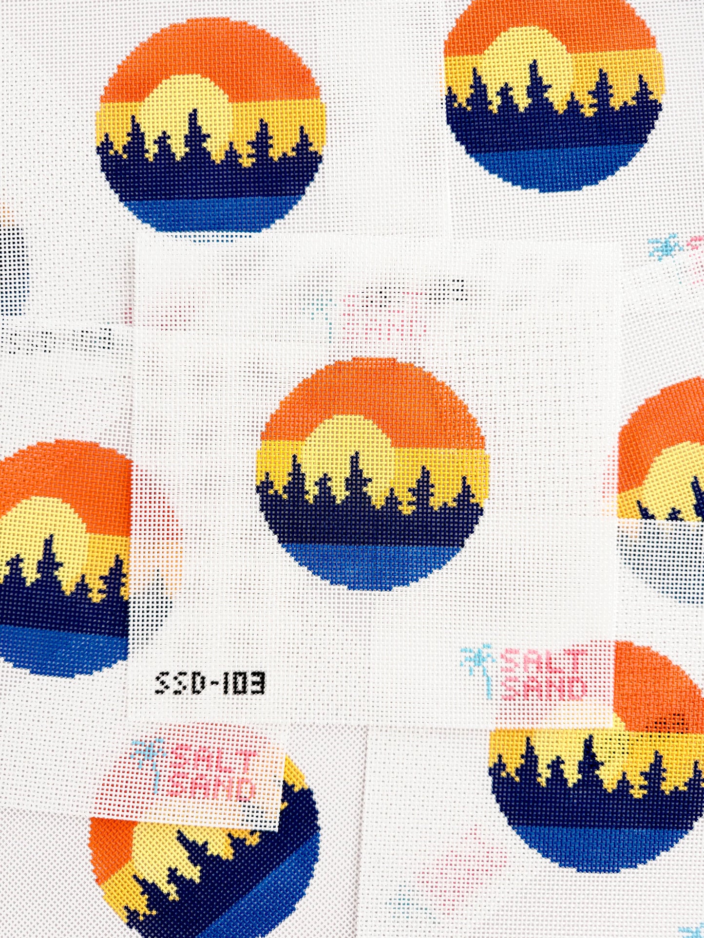 Northwoods Round Needlepoint Canvas