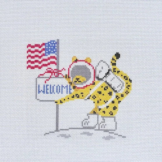 Dolce Vita Moon Landing Leopard Needlepoint Canvas