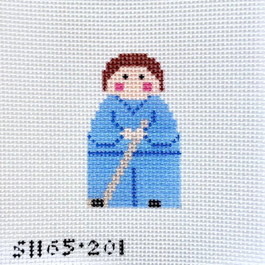 Blue Hockey Stitch-It Angel Needlepoint Canvas
