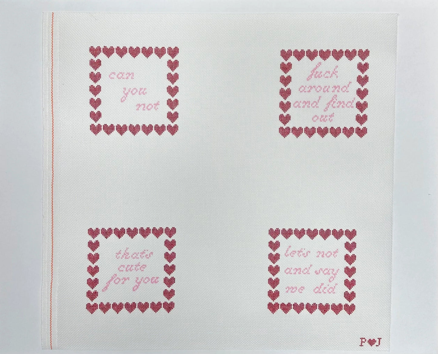Love Letter Coaster Needlepoint Canvas Set