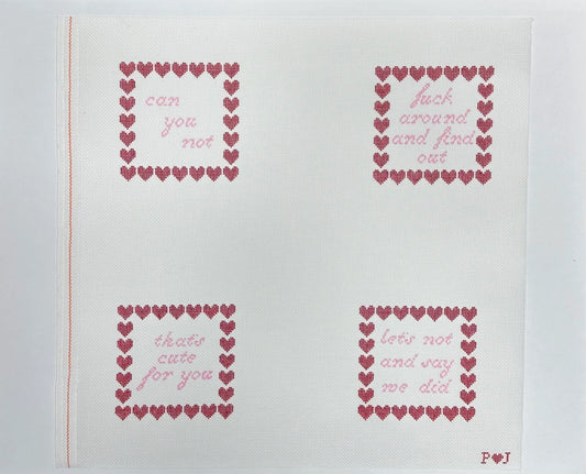 Love Letter Coaster Needlepoint Canvas Set