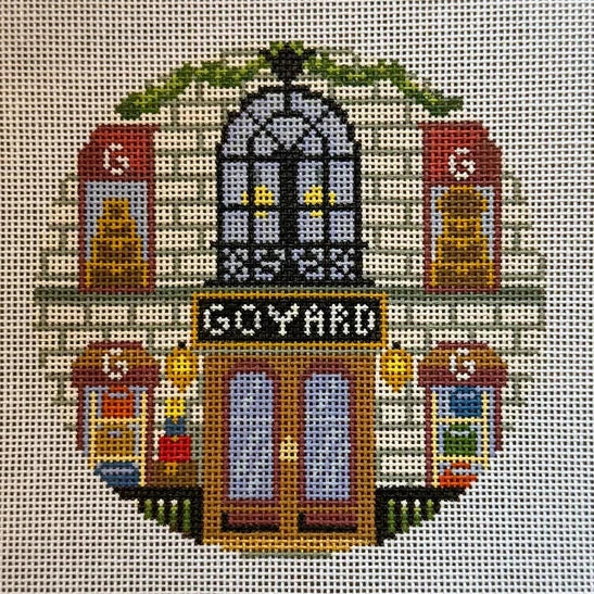 Goyard Storefront Round Needlepoint Canvas